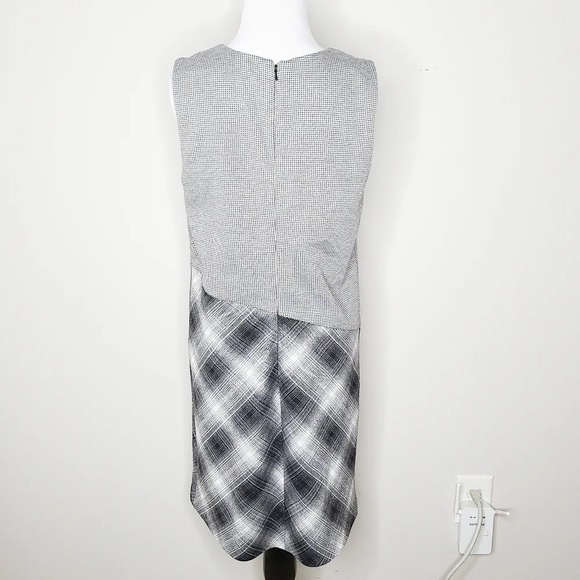 Halogen Plaid Asymmetrical Waist Dress M - Picture 4 of 6
